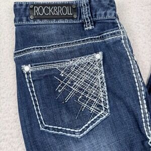 Rock&Roll Cowgirl Jeans Size 29x32 (30x31) Original Low Rise Boot Embellished